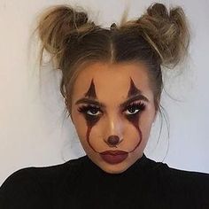 Pelottava Halloween, Maquillage Halloween Simple, Halloween Makeup Clown, Halloween Make-up Looks, Holloween Makeup, Cute Halloween Makeup, Halloween Makeup Pretty, Cool Halloween Makeup