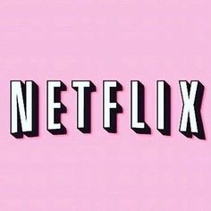 the word netflix spelled in black letters on a pink background