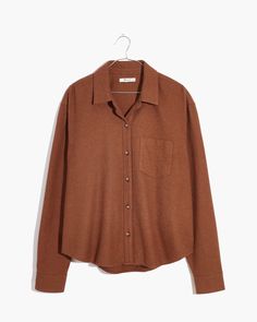 With a straight hem and side slits, this oversized long-sleeve shirt comes in a cozy and supersoft flannel. Add your favorite jeans to this plus-size shirt for cool casual look. Madewell Oversized Boy Flannel Shirt | Brown | Tops Boys Flannel, Oversized Long Sleeve Shirt, Brown Shirt, Madewell Denim, Woven Top, Plus Size Shirts, Crop Shirt, Plus Size Tops, Flannel Shirt