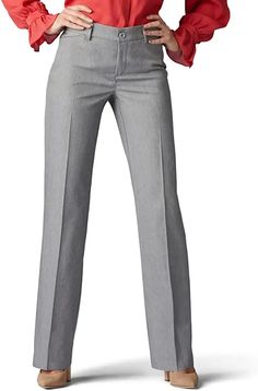 LEE WOMEN'S FLEX MOTION REGULAR FIT TROUSER PANT SIZE 18 MEDIUM NEW WITH TAG - BRAND NEW WITH TAG - SIZE 18 MEDIUM - BIN 7-975-489 Best Work Pants, Flattering Pants, Fun Pants, Women's Trousers, Womens Dress Pants, Fitted Trousers, Wide Pants, White Pants, Straight Pants