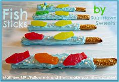 some candy sticks with different colors on them