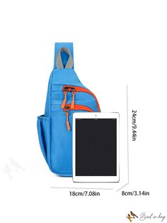 BirdinBag - Waterproof Mini Sling Bag with Zipper - Breathable & Durable Polyester Durable Multifunctional Shoulder Bag, Functional Blue Chest Bag For Outdoor, Blue Nylon Chest Bag For Outdoor, Functional Blue Chest Bag For Outdoor Activities, Functional Outdoor Chest Bag, Multifunctional Durable Shoulder Bag For School, Blue Crossbody Chest Bag For Outdoor, Portable Blue Chest Bag For Daily Use, Outdoor Activities Backpack Shoulder Bag