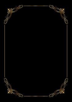 a gold frame with swirls and scrolls on a black background