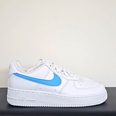 Nike Air Force 1 07 University Blue Size Women's 7.5 Sku Dv3808 103 Brand New With Original Box Shipping Same Day Or Next Day Pet Smoke Free 100% Authentic Nike Low Tops, Shoes Nike Air Force, Nike M2k, Nike Air Max White, Nike Sneakers Women, Nike Waffle, Nike Air Force 1 07, Nike Air Max For Women, Nike Air Force Ones