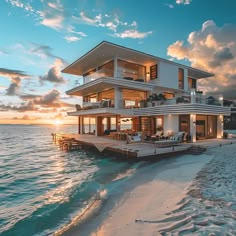 Luxurious Beachfront Living - luxury House Villa On The Beach, Beach House Pool Ocean Views, Beach Mansion Interior, Beach Villa Exterior, Dream Beach Houses Exterior, Greece Style Home, Dream Beach Houses Luxury, Beach House Exterior Tropical, Beach Houses Exterior