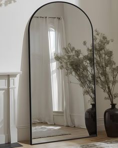 Amazon.com: Full Length Mirror, 58"x18" Floor Mirror, Arched Full Body Mirror with Stand Large Floor Standing Mirror, Hanging Mounted Mirror for Bedroom, Living Room Cloakroom, Black : Home & Kitchen Floor Mirror Decor, Wall Mirror Decor Living Room, Stand For Bedroom, Nightstand Ideas, Mirror With Stand, Mirror For Living Room, Mirror Floor, Floor Length Mirror, Boho Office