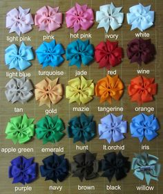 many different colors of bows are shown on a table with the words, how to make them