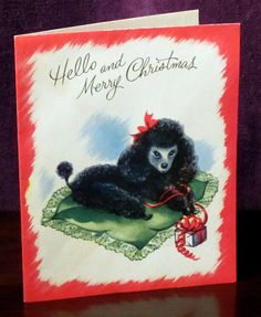 a christmas card with a poodle on it