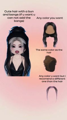 an info sheet with different types of hair and how to use it in the game