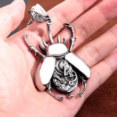 Mechanical Jewelry, Beetle Pendant, Beetle Design, Steampunk Aesthetic, Steampunk Pendant, Steampunk Necklace, Steampunk Style, Stainless Steel Pendant, Steampunk Fashion