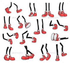 Isolated Cartoon Legs Human Comic Feet in Shoes Cartoon Legs, Feet Drawing, Sneakers Drawing, Cartoon Clouds, Cartoon Shoes, Shoes Illustration, Creative Drawing Prompts