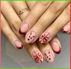 Nail Art Noel, Cute Simple Nails, Christmas Nails Easy, Cute Christmas Nails, Christmas Gel Nails, Cute Gel Nails, Christmas Nails Acrylic, Festival Nails, Xmas Nails