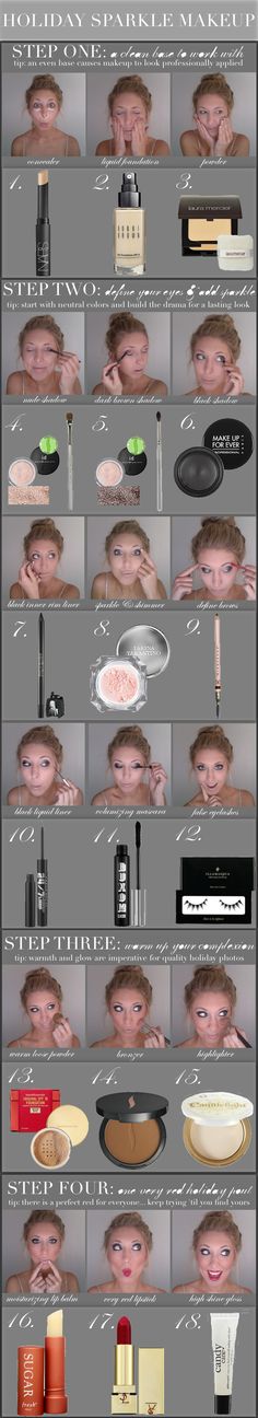 Makeup How To Winter Make Up, Sparkle Makeup, Make Up Inspiration, Elegant Prom, Holiday Makeup, Makeup Skin Care