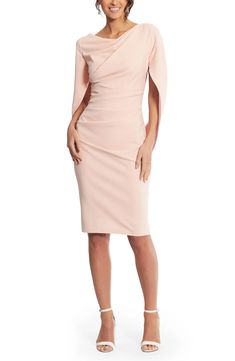 Betsy & Adam Cape Sleeve Crepe Sheath Dress | Nordstrom Chic Cocktail Dress, Chique Outfits, Color Blush, Review Dresses, Petite Dresses, Dress Code, Mother Of The Bride Dresses, Nordstrom Dresses, Cocktail Dress Party