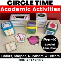 an advertisement for the circle time school with numbers, shapes and letter recognitions on it