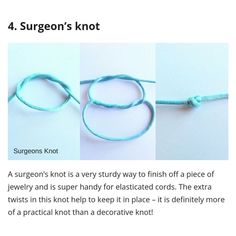 the instructions for how to tie a knot in four different ways, with pictures below