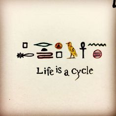 the words life is a cycle are drawn on a white plate with black writing and an image of a bird