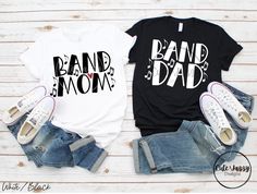 Band Mom Band Dad Family Support Parents Bella Canvas Short - Etsy Band Mom Shirts, Band Ideas, Band Mom, Shirts Ideas, Family Support, School Sports, Band Shirts, Silhouette Projects, Dad To Be Shirts