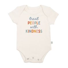 Baby Graphic Bodysuit - Treat People with Kindness | 100% Organic - Finn + Emma Graphic Onesies, Organic Clothes, Neutral Baby Clothes, Treat People With Kindness, Treat People, Unique Kids, Innovative Fashion, Gender Neutral Baby Clothes, Organic Clothing