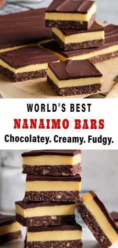 the world's best namamio bars are made with chocolate and creamy fudge