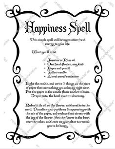 Happiness Spell, Paganism Spells, Witchcraft Spells For Beginners, Annabel Lee, Wiccan Magic, Luck Spells, Witch Spirituality