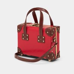 The Entrepreneur Mini | Small Red Vintage Style Crossbody Trunk Purse – Steamline Luggage Luxury Luggage Sets, Steamline Luggage, Luggage Red, Trunk Luggage, Luxury Luggage, Daily Carry, Leather Suitcase, Luggage Case, Hat Boxes