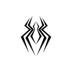 an abstract black and white spider logo