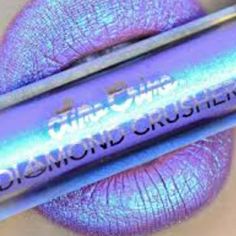 Lime Crime Discontinued Diamond Crushers Lip Topper Trip. Nwt. Full Size: 0.14fl Oz/4.14ml "Wanna Sparkle Like A Fairy On Acid?! Get The Effect Of Crushed Diamonds On Your Lips, Cheeks & Everywhere!" Trip Is A Bold Purple & Light Blue Duo Shift Glittering Lip Color Discontinued & Rare Lime Crime Is Sold At Sephora, Nordstrom, Dolls Kill & Ulta Beauty Brand New With Box-Never Tested, Used Or Swatched! Free Gift With Every Order! Bundle To Save! Bright Summer Acrylic Nails, Mac Lipstick Swatches, Lip Art Makeup, Mac Lipsticks, Glitter Lipstick, Lipstick Designs, Orange Lips, Nice Lips, Purple Lipstick