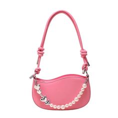 UAKISS - Bags for Women Korean Chic Sweet Y2k Pearl Chain Shoulder Underarm Bag New Elegant Office Lady Fairy Fashion Handbags Crossbody Size:25*14*5CM "Size mearsured by ourselves, sometimes has some errors, but always within 3cm." Pink Shoulder Bag With Pearl Handle For Fashion, Pink Shoulder Bag With Pearl Handle, Trendy Pink Bag With Pearl Handle, Trendy Pink Shoulder Bag With Pearl Handle, Trendy Pouch Baguette Bag As Gift, Trendy Handheld Baguette Bag Gift, Trendy Baguette Pouch Bag As Gift, Trendy Baguette Shoulder Bag For Gift, Trendy Baguette Shoulder Bag As A Gift