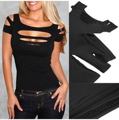 women's black cut out bodysuits with open shoulders and zippered sides