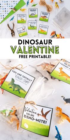 dinosaur valentine cards with free printable tags for the kids to use on their own