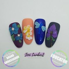 Flowers and a Dragonfly using the 4d sculpting gels . . All products from www.nailchemy.co.uk . #nailsdid #essexnails #basildonnailartist #nailartist #nails #nailstagram #nailinsta #nailinspo #nailinspiration #nailideas #nailedit #naileditdaily #nailsofinstagram #nailsoftheday #nailsofig #nailprodigy #gelpolish #nailartaddict #nailartclub #showscratch #nailchemyuk #nailchemy #4dsculptinggel #teamnailchemy #nailchemyeducator Glitter Accessories, 3d Nail Art Designs, Builder Gel, Hard Gel, Nail Art Supplies, 3d Nail, Glitter Nail Art, 3d Nail Art, Free Range