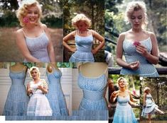 Marylin Monroe Blue Dress, Marilyn Inspired Outfits, Sun Dresses For Summer, Aesthetic Sundress, Monroe Outfits, Marilyn Monroe Outfits, Blue Sun Dress, Vintage Sun Dress, Young Marilyn Monroe