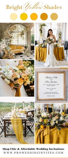 bright yellow and white wedding colors