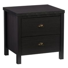 two drawers with one drawer open and the other closed, both in dark wood finish