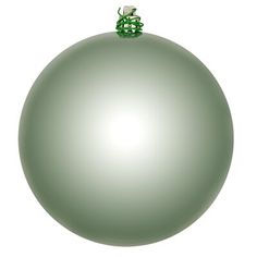 a shiny green ball ornament on a white background