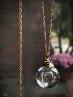 "🔹Artisan FLOATING POOLS OF LIGHT 16mm ORB PENDANT / NECKLACE So Clear You Can See The World Up Side Down Pendant with 20\" Chain OR Pendant Alone 🔹This Is GENUINE ROCK CRYSTAL QUARTZ - A Gemstone and NOT Glass 🔹Crafted in such a way that Orb Appears To Be FLOATING.... It looks really magical! 🔹Hand Forged 14K Gold Filled Bead Cap Bail 🔹OPTIONAL CHAIN : Mannequin in photos is wearing the 14K Gold Filled 20\" Fine Link Chain *The 18\" heavier 14K Gold Filled 1.5mm Rolo Link 20\" Chain in pho See The World, Pretty Gift, Crystal Quartz, Rock Crystal, Glass Ball, Trendy Jewelry, Glass Crafts, Hand Forged, Link Chain