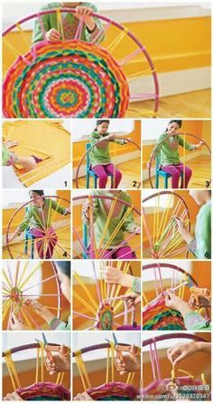 a collage of photos showing how to make a ferris wheel