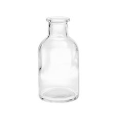 an empty glass bottle is shown on a white background with clipping to the bottom