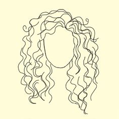 a drawing of a woman's head with curly hair