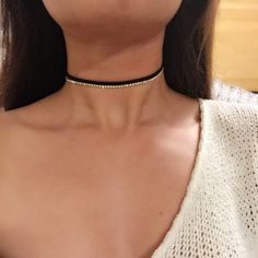 Bling 3mm Gold Choker Attached To Ultra Thin Choker In Black. Gorgeous And Original As I Make This Myself! Gold Choker, Womens Jewelry Necklace, Choker, Choker Necklace, Jewelry Necklaces, Necklaces, Women Jewelry, The Originals, Gold