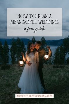 a bride and groom holding lanterns in their hands with the text how to plan a mehn