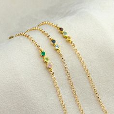 Minimalist Birthstone Necklace With Adjustable Chain, Minimalist Adjustable Birthstone Necklace, Minimalist Emerald Bracelet Gift, Dainty Adjustable Name Bracelet With Birthstone, Minimalist Everyday Birthstone Bracelets, Everyday Minimalist Birthstone Bracelets, Dainty Birthstone Bracelets For Birthday, Dainty Birthstone Gemstone Necklace, Dainty Birthstone Bracelet For Birthday