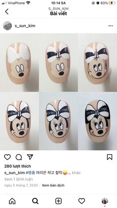 Mickey Nail, Cartoon Nail Designs, Animal Nail Designs, Gold Gel Nails, Mickey Nails, Nail Lab, Disney Nail, New Nail Art Design