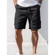 Season:Spring  Summer; Fabric:40% Linen; Gender:Men's; Style:Casual,Classic; Occasion:Going out,Daily,Vacation; Fit Type:Regular Fit; Function:Breathable,Comfortable; Waistline:Mid Waist; Pattern:Plain; Design:Elastic Waist,Drawstring,Pocket; Pants Type:Summer Shorts,Linen Shorts,Shorts; Fly Type:Button,Zipper; Front page:FF; Listing Date:02/23/2024; Production mode:External procurement; Hips:; Length:; Waist:; Pants Length:Short Shorts Linen, Button Pants, Linen Men, Pants Length, Blue Khakis, Shorts Summer, Classic Casual, Men's Shorts, Plain Design