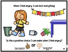 a poster with the words, when i feel angry, i can kick everything