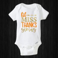 Super Cute Baby Girl Thanksgiving Onesie Onesies: Weight Height Newborn 5-8lbs 17-21in. 0-3month 8-12lbs 21-24in. 3-6month 12-16lbs 24-26in. 6-9month 16-20lbs 26-28in. 12month 20-24lbs 28-30in. 18month 24-28lbs 30-32in. 24month 28-32lbs 32-34in. Please Select Size Accordingly. If Unsure, We Recommend Sizing Up 1. All Of Our Items Are Custom Made/Made To Order. Processing Time Is Approx 3 Business Days. Thanksgiving Onesie, Holiday Onesies, Lil Miss, Holiday Turkey, Girl Holiday, Girls Thanksgiving, Thanksgiving Baby, Handmade Baby Gifts