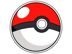 a red and white pokemon ball sticker