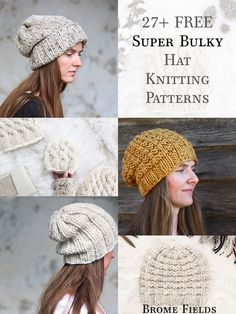 27+ Free Super Bulky Hat Knitting Pattern Easy Super Chunky Knitting Patterns, Bulky Hat Pattern, Chunky Knit Hat Pattern Free Flat, Free Chunky Hat Knitting Patterns, Chunky Yarn Knitting Patterns Free, Bulky Knit Hat Pattern Free, Super Bulky Knit Hat Pattern Free, Chunky Hat Knitting Pattern Free, Bulky Hat Knitting Pattern