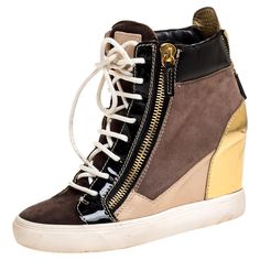 Giuseppe Zanotti Sneakers Outfit, Christian Louboutin Shoes Sneakers, Cute Emo Outfits, Zanotti Sneakers, Giuseppe Zanotti Sneakers, Wedge Heel Sneakers, Sneakers Multicolor, High Heel Sneakers, Zanotti Shoes